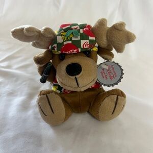 Coca Cola Festive Plush Reindeer - Brown and Red